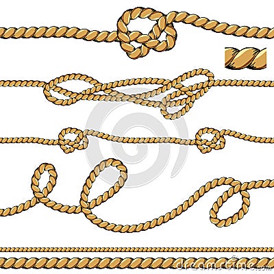 Brush rope lines Vector Illustration