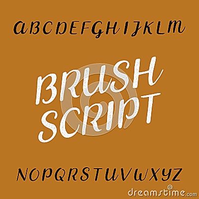 Brush script distressed alphabet vector font Vector Illustration