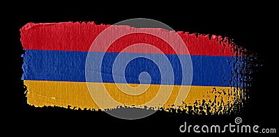 Brush stroke on canvas Armenia flag Stock Photo