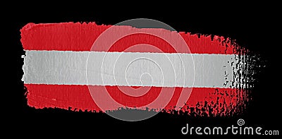 Brush stroke on canvas Austria flag Stock Photo