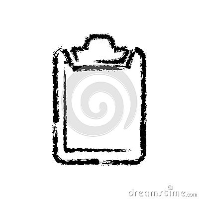 Brush stroke hand drawn icon of clipboard Stock Photo