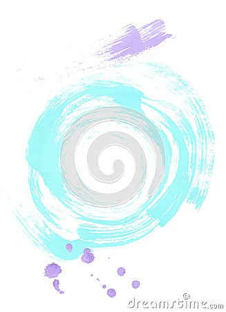 Brush Stroke Laconic Background. Circle, and drops Stock Photo