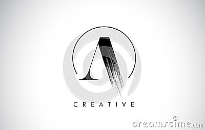 A Brush Stroke Letter Logo Design. Black Paint Logo Leters Icon. Vector Illustration