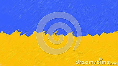 Brush stroke with Ukraine national blue and yellow flag. Grunge watercolor painting flag of Ukraine. Symbol, banner, poster of the Vector Illustration