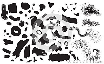 Brush strokes, sketchy elements Vector Illustration