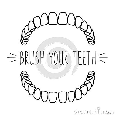 Brush your teeth Vector Illustration