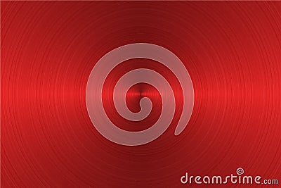 Brushed circular red color metal surface. Vector illustration Vector Illustration