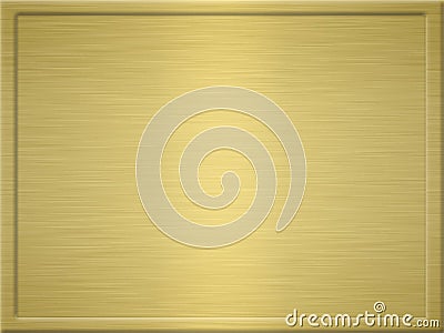 Brushed gold metal plaque Stock Photo