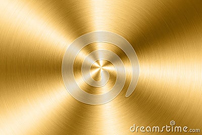 Brushed gold metal plate Stock Photo