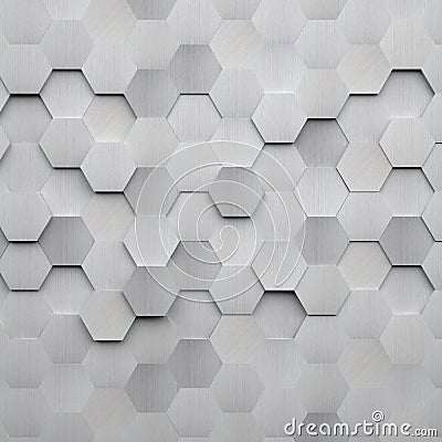 Brushed Metal Hexagon Background Stock Photo