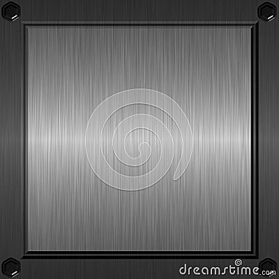 Brushed metal plate c Stock Photo