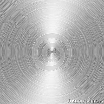 Brushed metal: steel or aluminum circular texture background Stock Photo