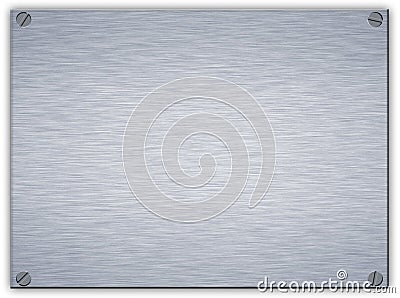 Brushed steel metal plaque Stock Photo