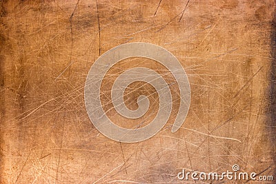 Brushed surface of brass, old plate of copper texture Stock Photo