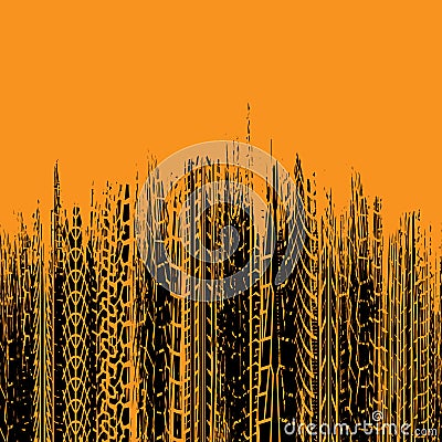 Brushed tire orange vertical background Vector Illustration