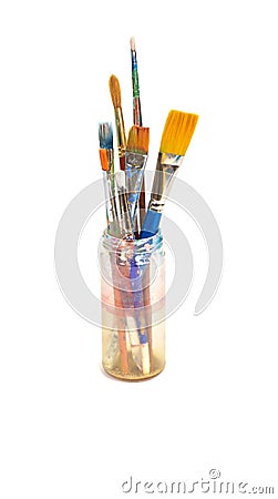 Brushes in a Jar Stock Photo