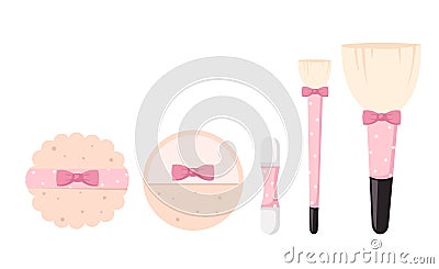 Brushes for makeup isolated illustration Vector Illustration