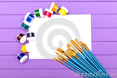 Brushes and paint. Stock Photo