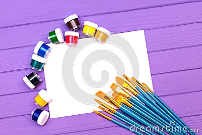 Brushes and paint. Stock Photo