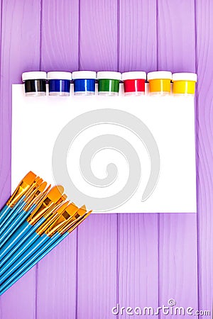 Brushes and paint. Stock Photo