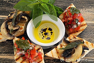 Brushetta And Dips Stock Photo