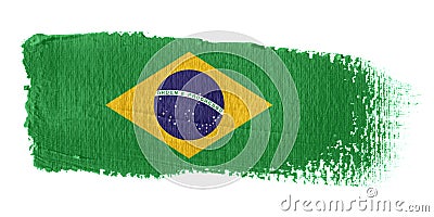 Brushstroke Flag Brazil Stock Photo