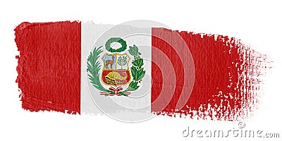 Brushstroke Flag Peru Stock Photo