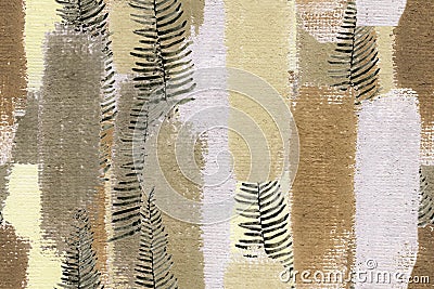 Brushstrokes Seamless. Fern Seamless Print. Brown Stock Photo