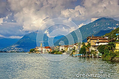 Brusino-Arsizio on Lake Lugano Stock Photo