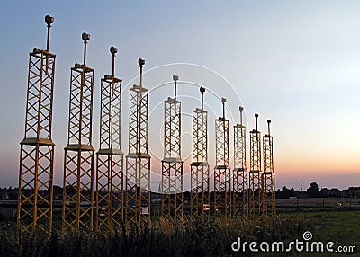 Brussels airport sunset Stock Photo