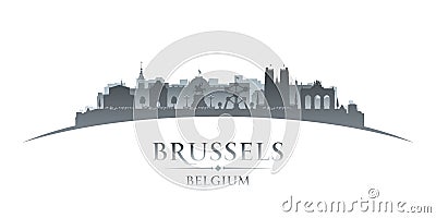Brussels Belgium city silhouette white background Vector Illustration