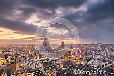 Brussels, Belgium Cityscape Editorial Stock Photo