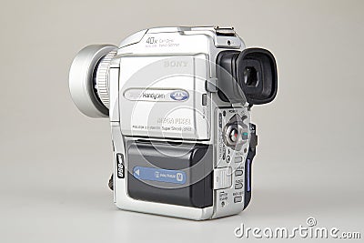 Sony Digital Video Handycam from side view Editorial Stock Photo