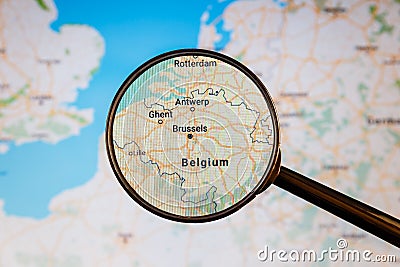 Brussels, Belgium. Political map Stock Photo