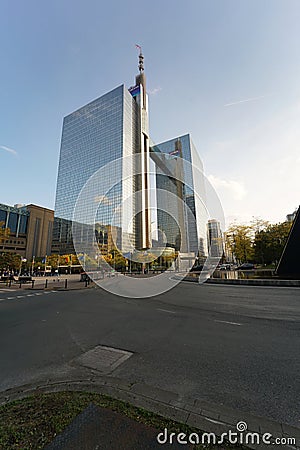 Brussels, Brabant , Belgium 09 30 2022 : CCloseup on the Belgacom, Proximus Twin towers skyscraper in Northen Quarter Stock Photo