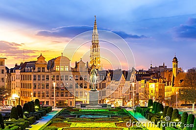 Brussels Cityscape Belgium Stock Photo