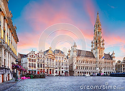 Brussels - Grand place, Belgium, nobody Stock Photo