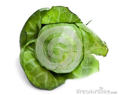 Brussels sprout, isolated on a white background, small depth of sharpness Stock Photo