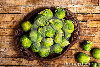 Brussels sprout vegetables in a bowl Stock Photo