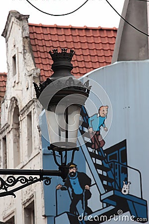 Brussels Street lamp Editorial Stock Photo