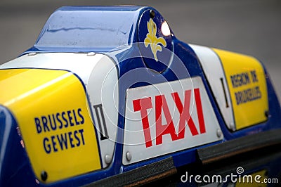 Brussels Taxi in Belgium Stock Photo