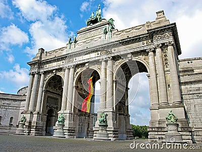 Brussels - Triumphal arch Stock Photo