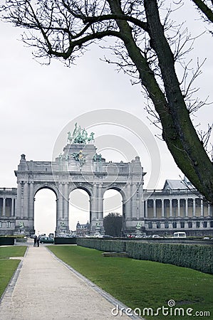 Brussels, Triumphal arch Stock Photo