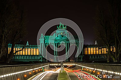 Brussels Triumphal Arch Stock Photo