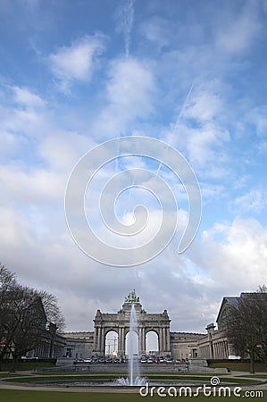 Brussels - Triumphal arch Stock Photo