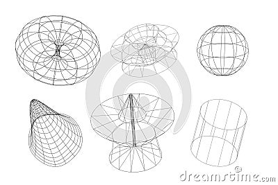 Brutalist abstract geometric shapes on white background. Vector illustration . Swiss design aesthetic Vector Illustration