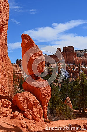 Bryce Canyon Sphinx, Southern Utah, Red Rock Monolith Stock Photo