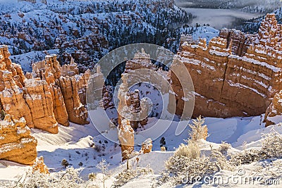 Bryce Canyon Winter Wonderland Stock Photo