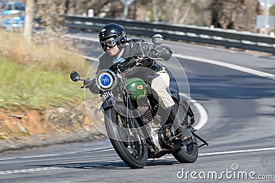 BSA Motorcycle on country road Editorial Stock Photo