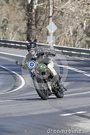 BSA Motorcycle on country road Editorial Stock Photo